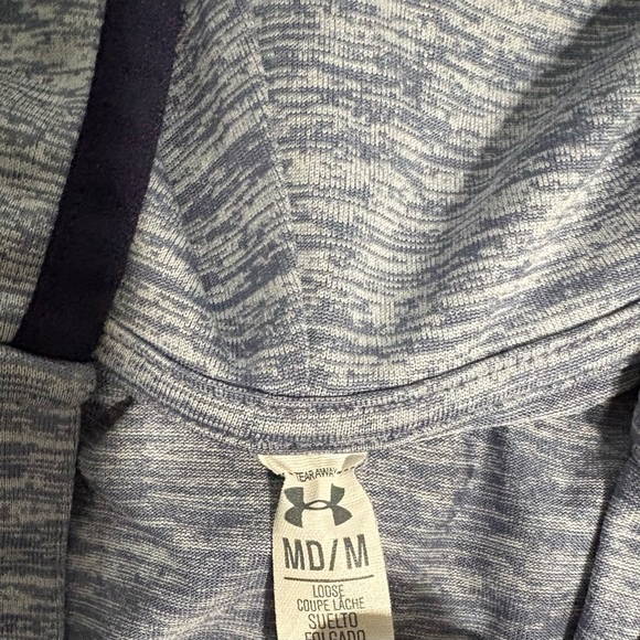 Under Armour Gray Fitted Hoodie Polo Sweatshirt - Picture 3 of 5